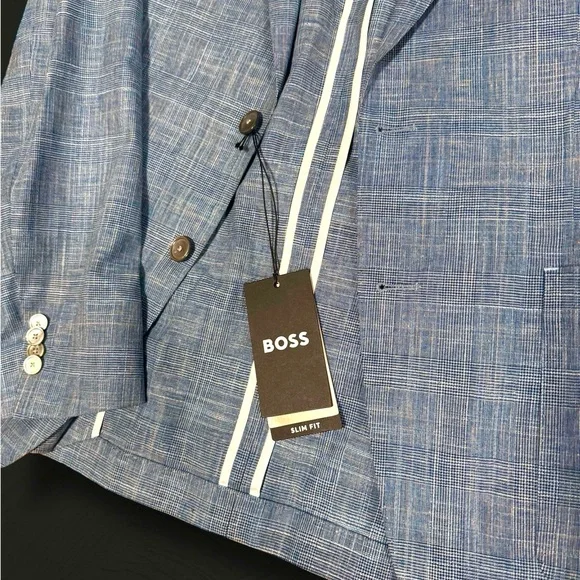 NEW BOSS Elegant Slim Fit Blue Suit Set - Picture 8 of 8